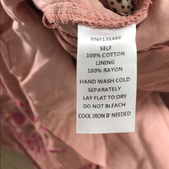 Pink Embroidered Strapless Dress with tie back - Picture 6 of 8